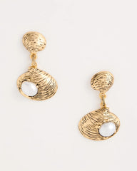 Gold Golden Shell Drop Earrings