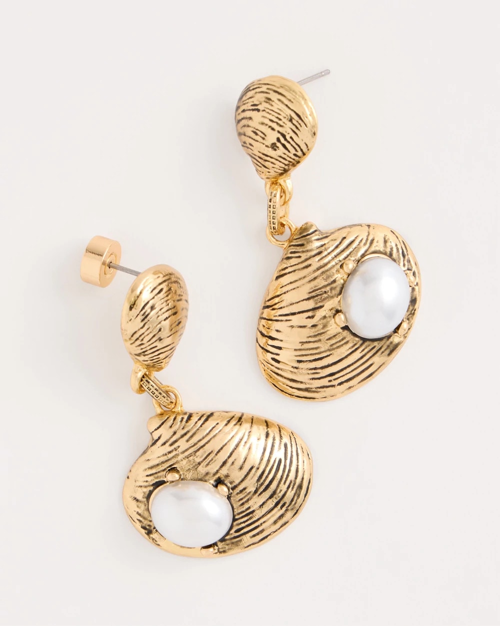 Gold Golden Shell Drop Earrings