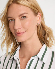Gold Palm Frond Stud Earrings