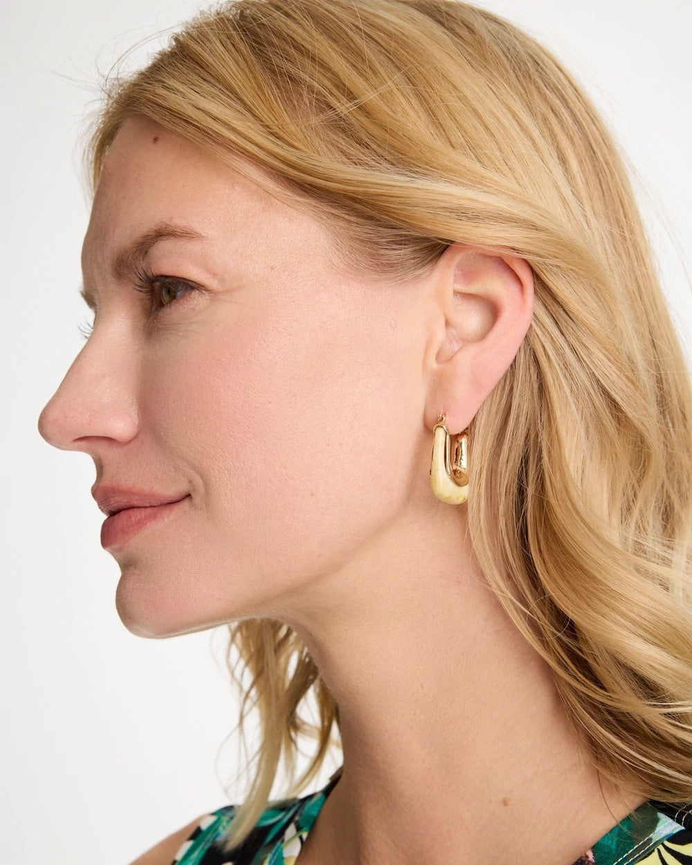 Neutral Neutral Goldtone Square Hoop Earrings