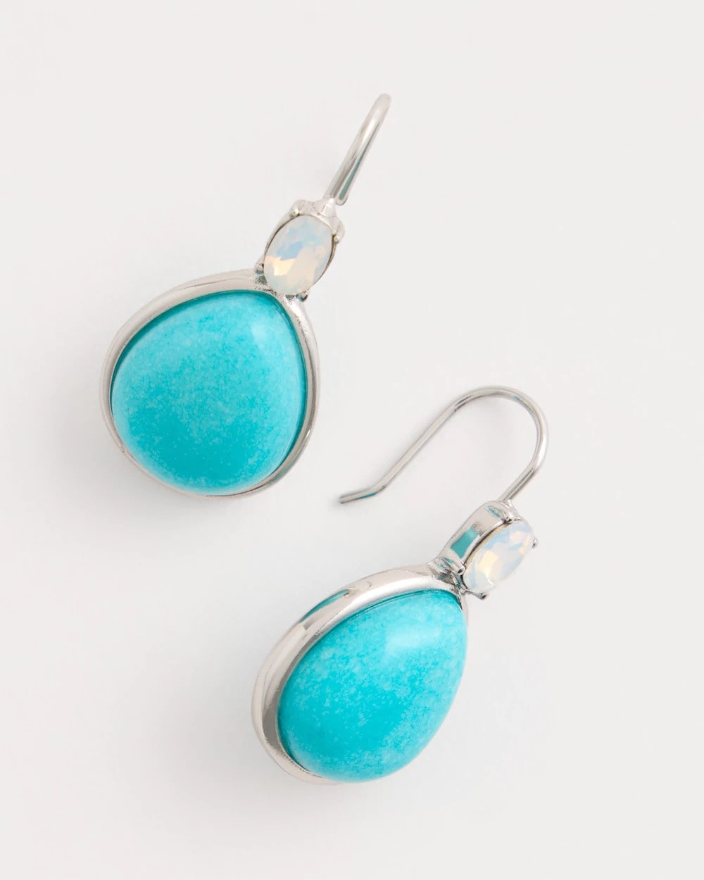 Teal Genuine Jade Teal Teardrop Earrings