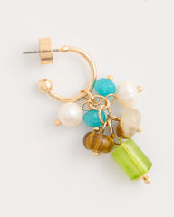 Multi Multi-Colored Cluster Earrings
