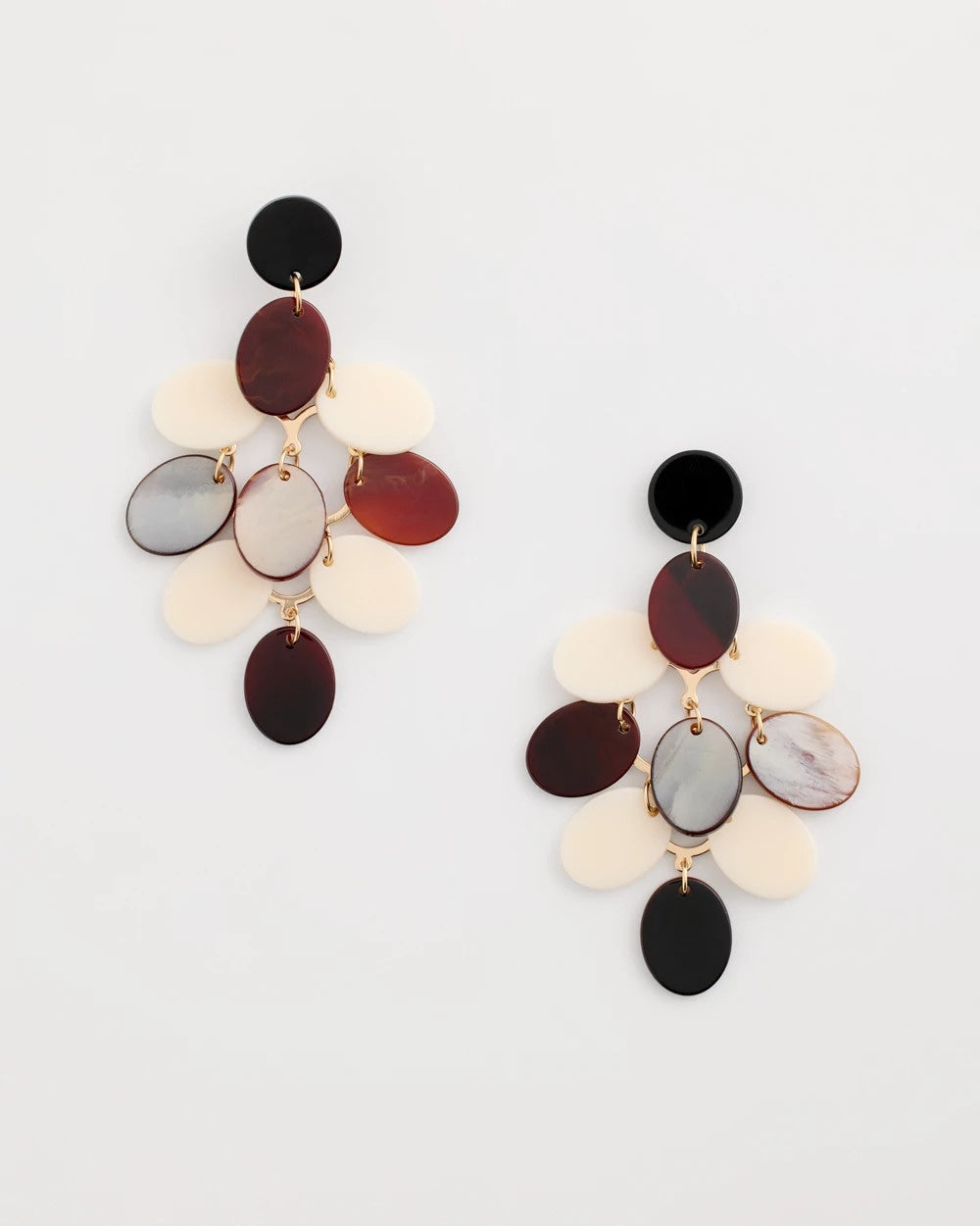 Neutral Neutral Resin Chandelier Earrings
