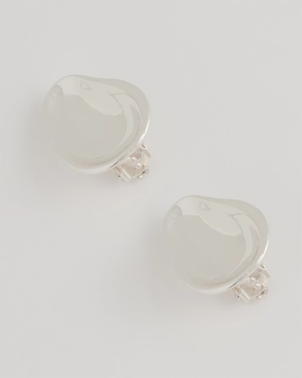 Silver Silvertone Stud Clip-On Earrings