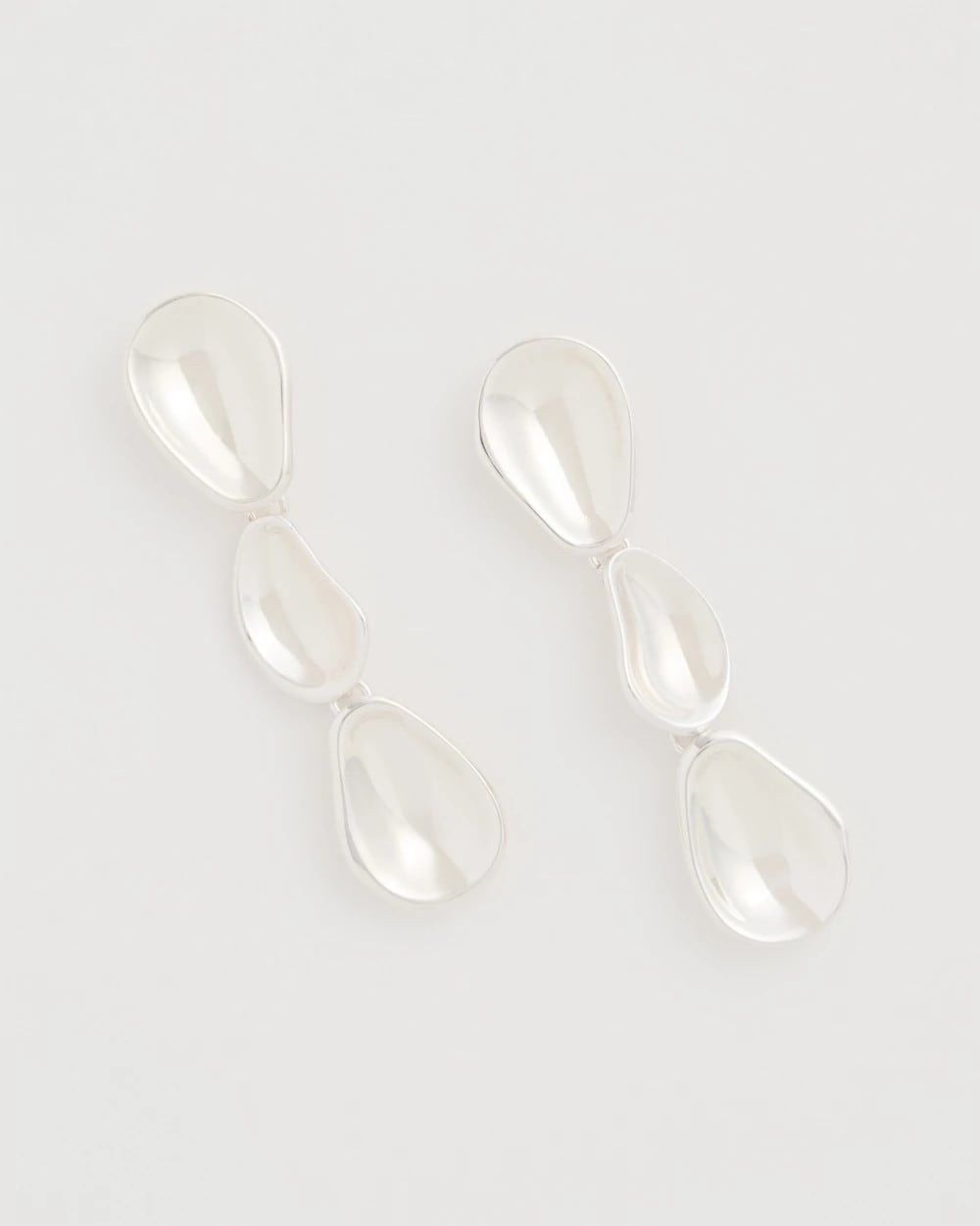 Silver Silvertone Linear Drop Earrings