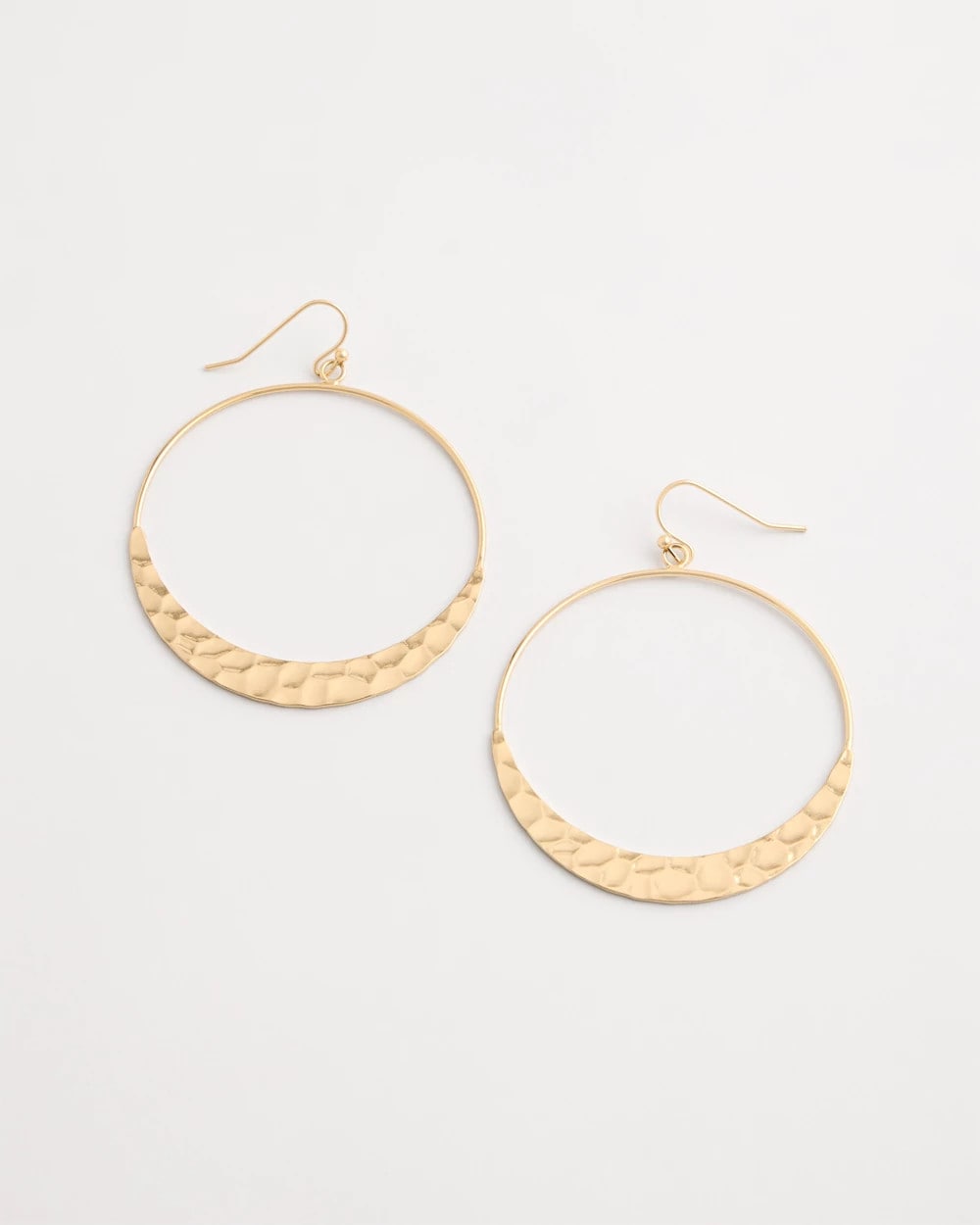 Gold Hammered Hoop Earrings