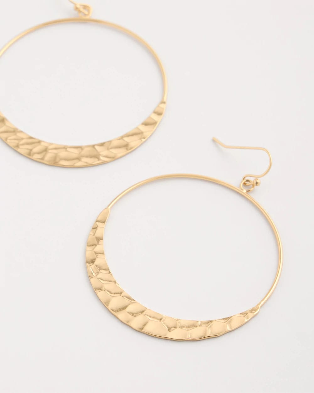 Gold Hammered Hoop Earrings