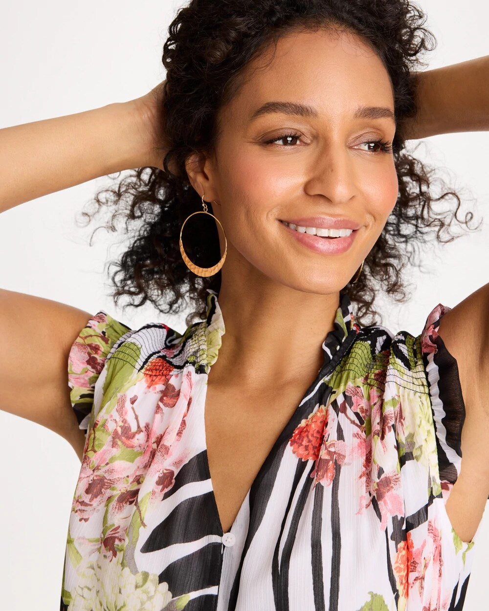 Gold Hammered Hoop Earrings