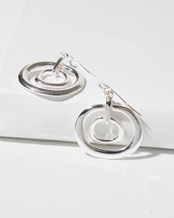 Silver Silver Tone Drop Pendant Earrings