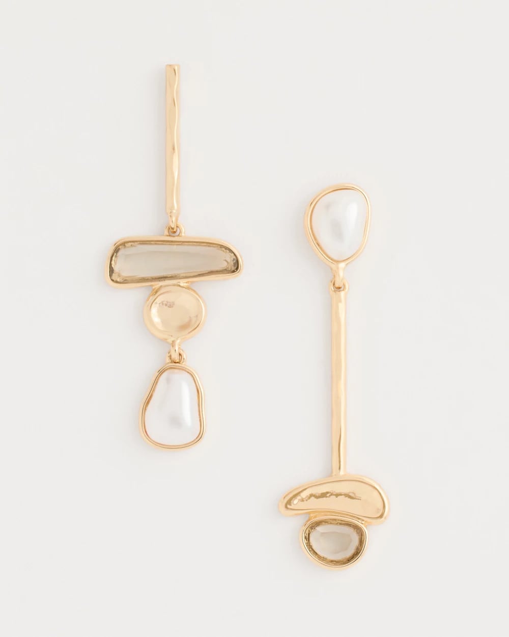 Pearl Asymmetrical Pearlescent Linear Earrings
