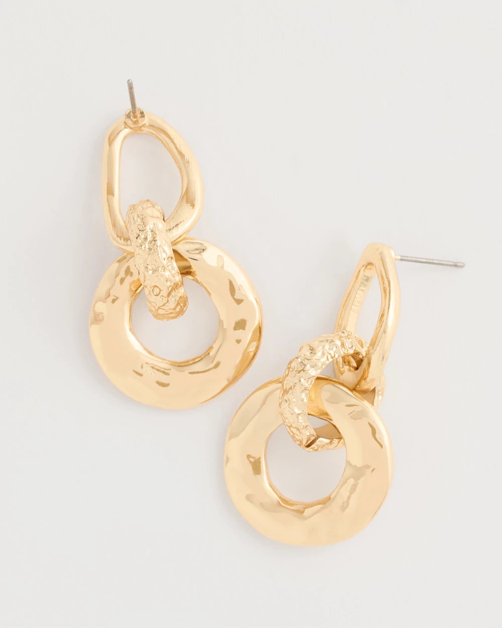 Gold Golden Link Drop Earrings