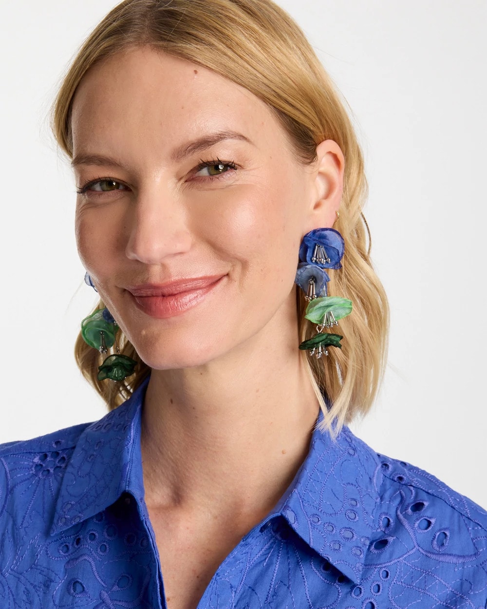 Multi Multi Floral Linear Earrings