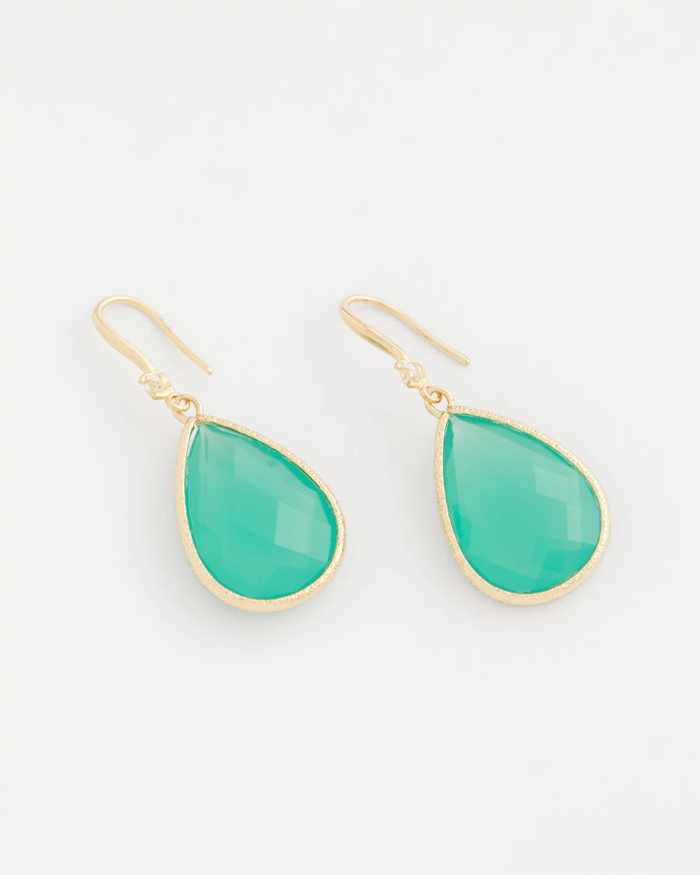 Green Green Teardrop Fishwire Earrings
