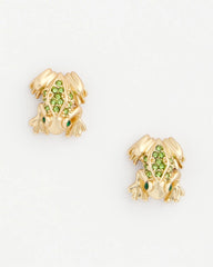 Gold Frog Stud Earrings