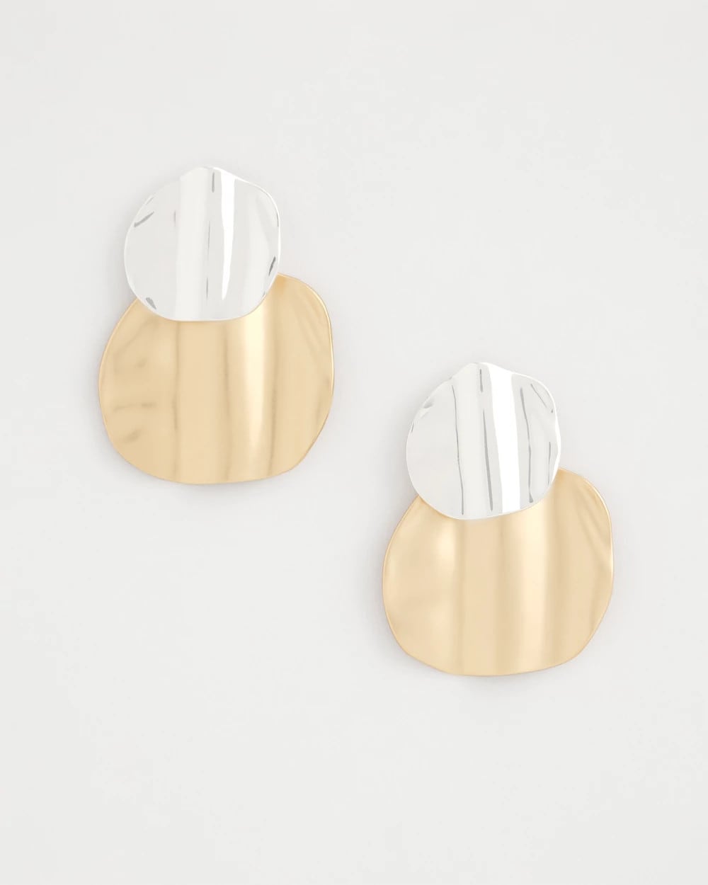 Mixed Metals Crinkle Mixed Metal Earrings