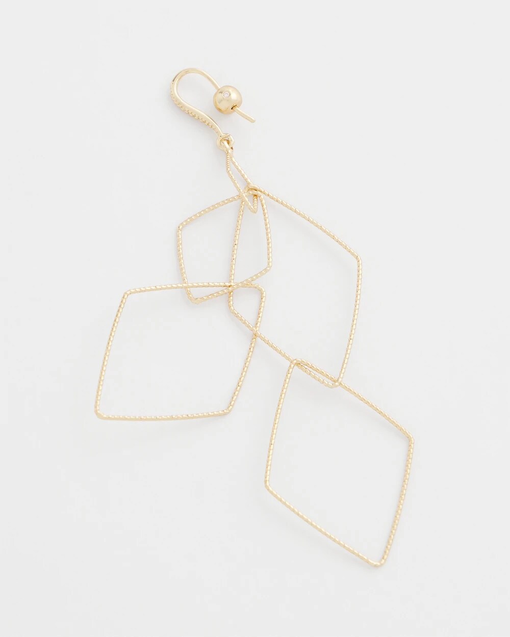 Gold Diamond Shaped Linear Earrings