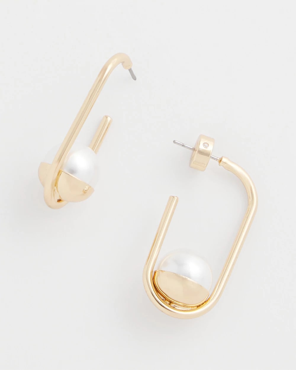 Pearl Pearl Gold Hoop Earrings
