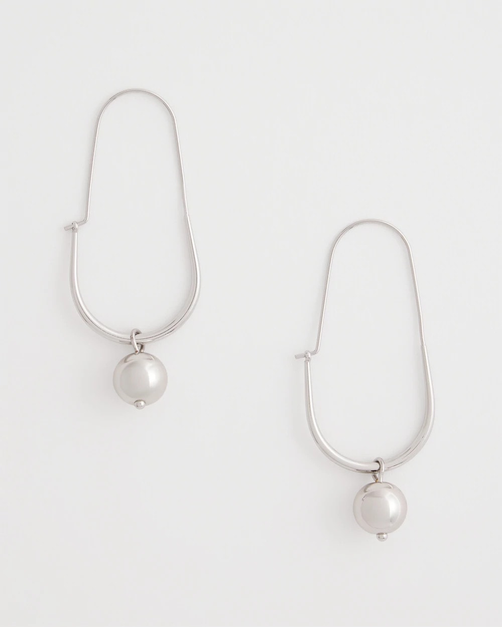 Silver Silver Bead Threader Earrings