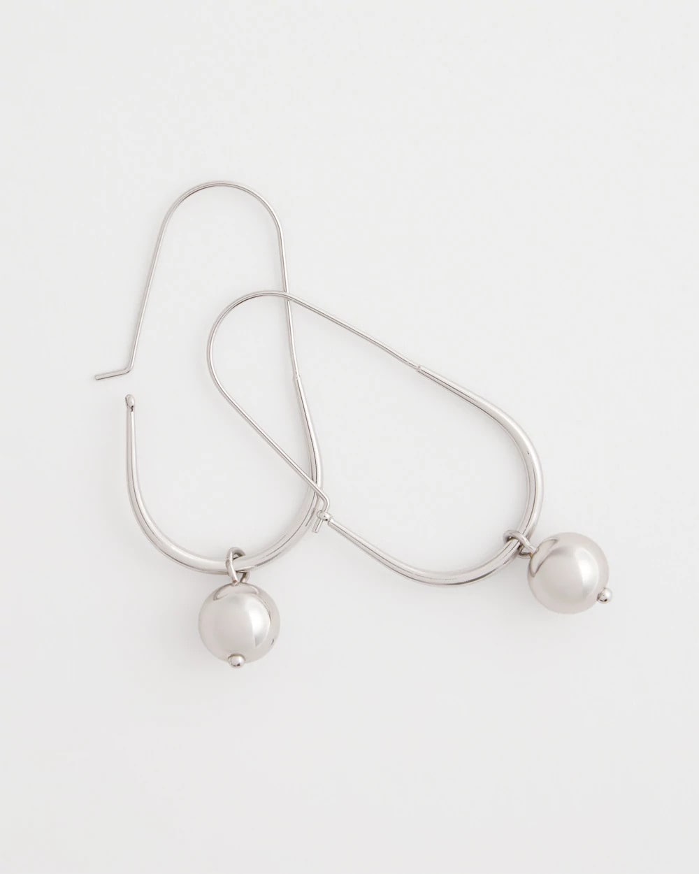 Silver Silver Bead Threader Earrings