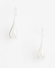 Silver No Droop™ Silver Tone Teardrop Threader Earrings