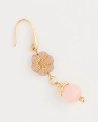 Orchid Flower Beaded Drop Earrings