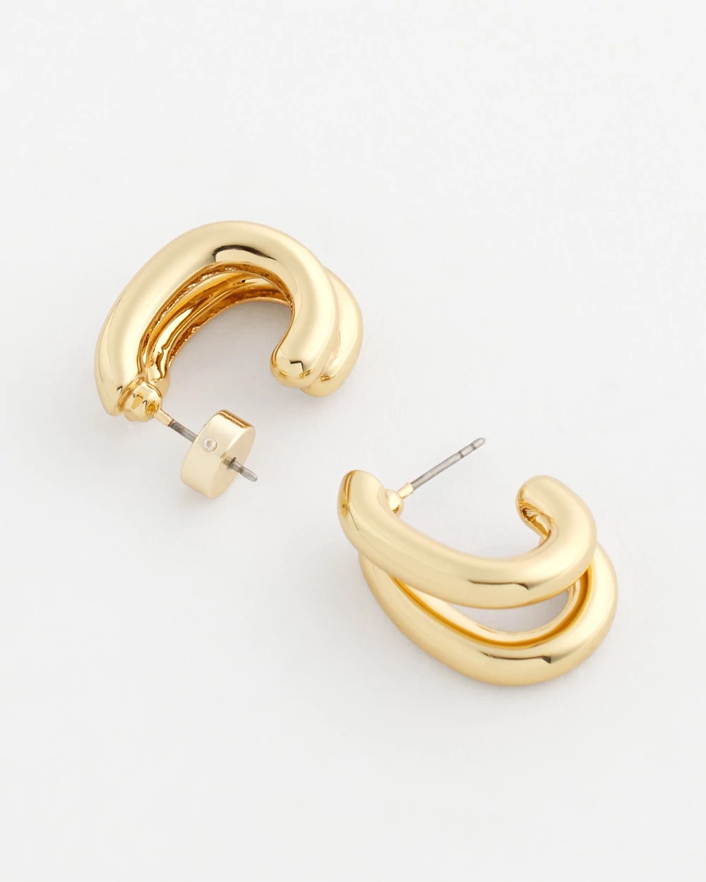 Gold Gold Double Mini Hoop Earrings