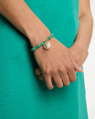 Green Genuine Jade Charm Stretch Bracelet