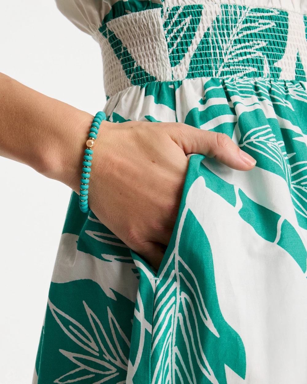 Teal Green Round Stretch Bracelet