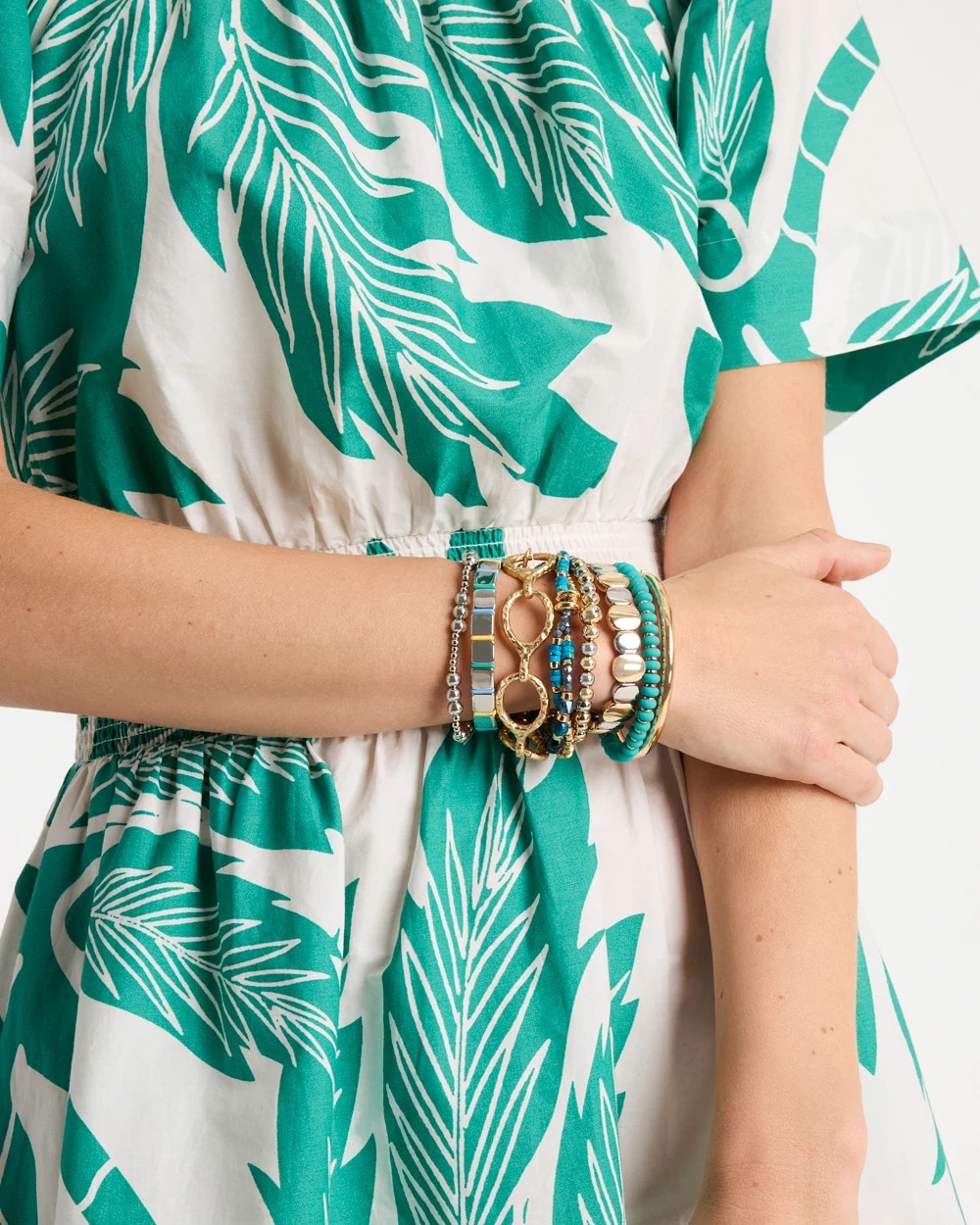 Teal Green Round Stretch Bracelet