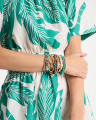 Teal Genuine Teal Tiger's Eye Stretch Bracelet