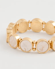 Gold Pearlescent Goldtone Stretch Bracelet