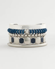 Navy Navy Round Stretch Bracelet