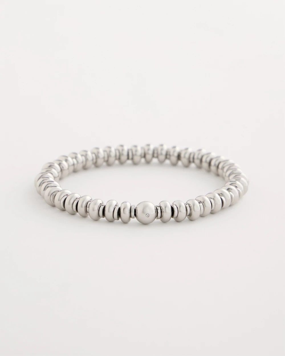 Silver Silvertone Rounded Stretch Bracelet