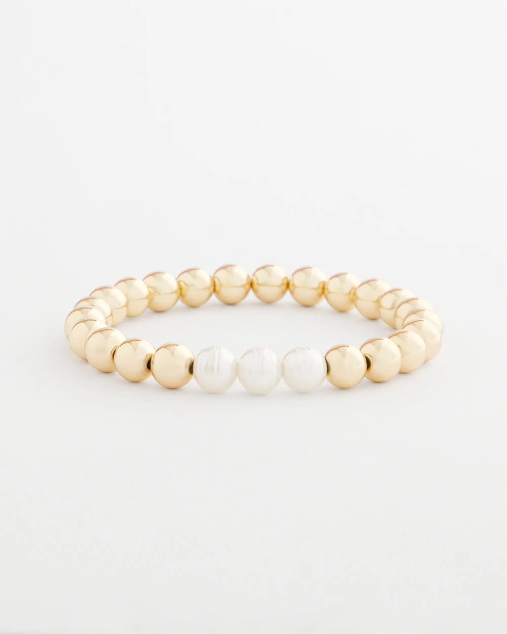 Pearl Goldtone Bead Stretch Bracelet