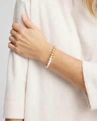 Pearl Goldtone Bead Stretch Bracelet