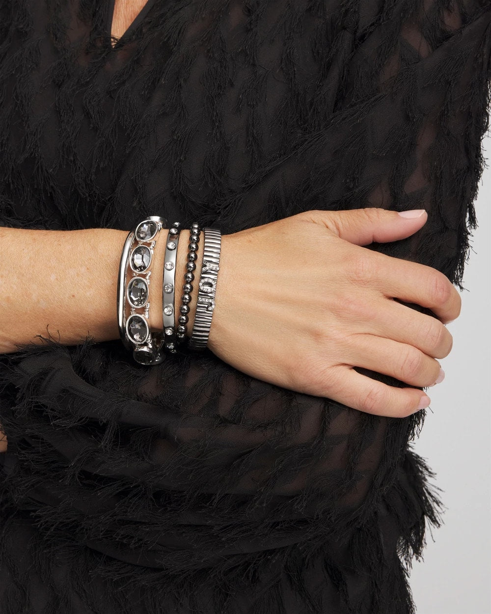 Silver Silver Hinge Bangle