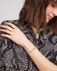 Gold Gold-tone Medium Bead Stretch Bracelet