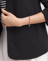 Silver Silver-tone Small Bead Stretch Bracelet