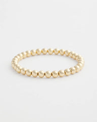 Gold Small Beaded Gold Tone Stretch Bracelet