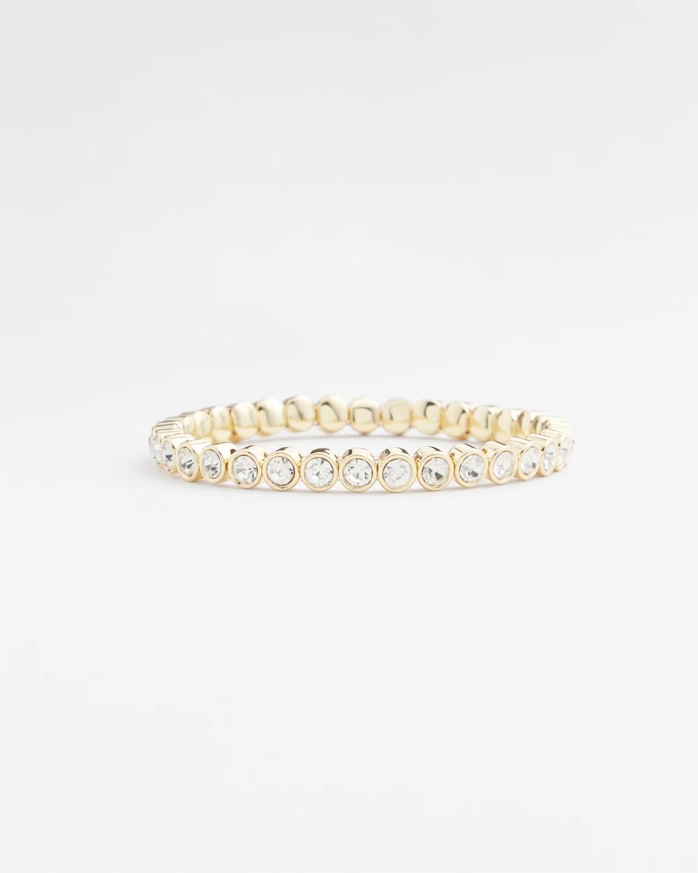 Gold Goldtone Stretch Tennis Bracelet