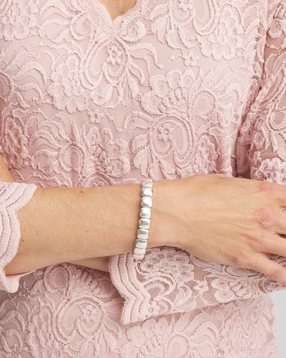 Silver Silvertone Stretch Bracelet