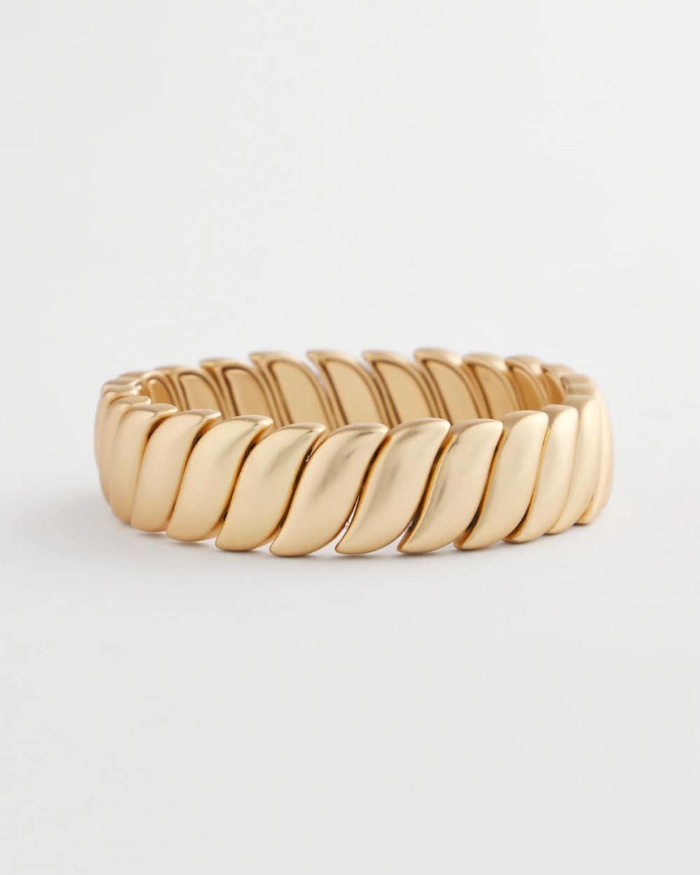 Gold Matte Twist Stretch Bracelet