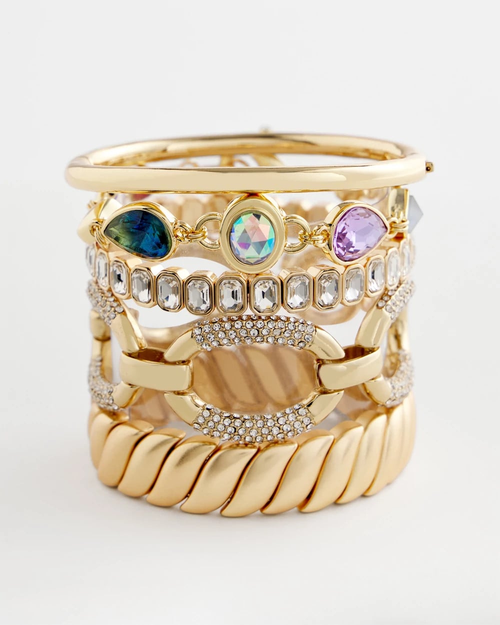 Gold Matte Twist Stretch Bracelet