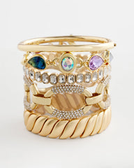 Gold Matte Twist Stretch Bracelet