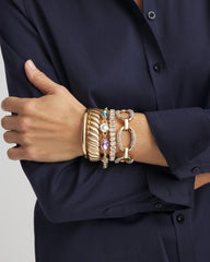 Gold Matte Twist Stretch Bracelet