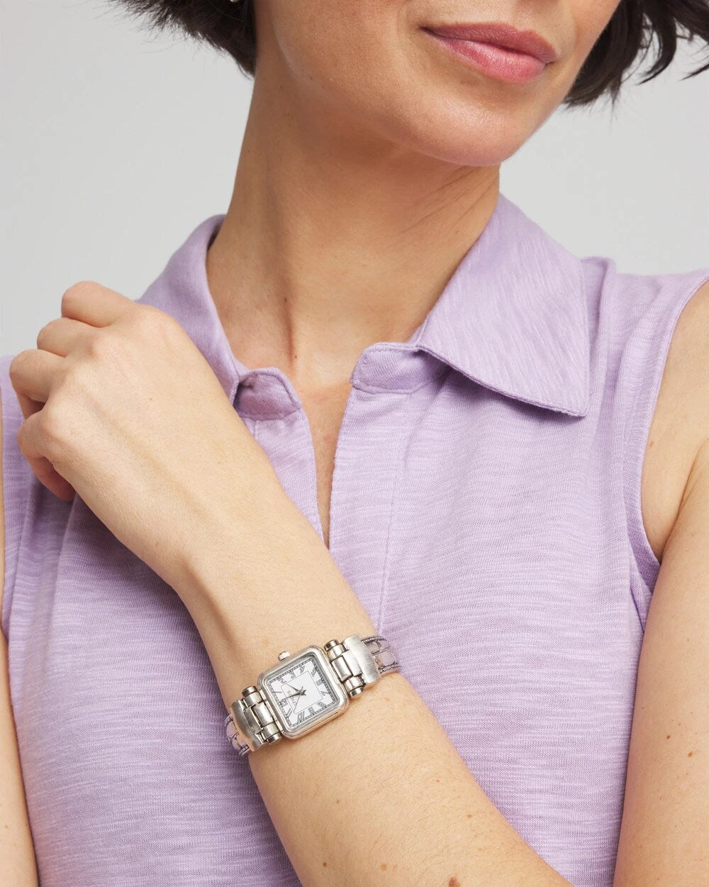 Silver Chico's Originals Vintage Silver Cuff Watch