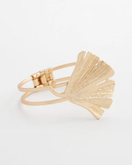 Gold Ginkgo Hinge Bracelet