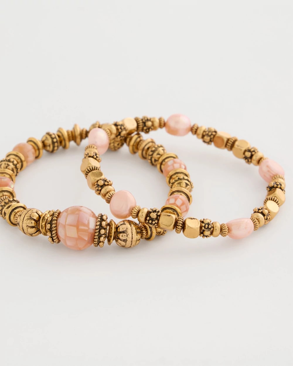 Coral Stretch Bracelet Set of Two