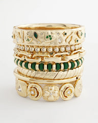 Green Green Gold Slice Stretch Bracelet