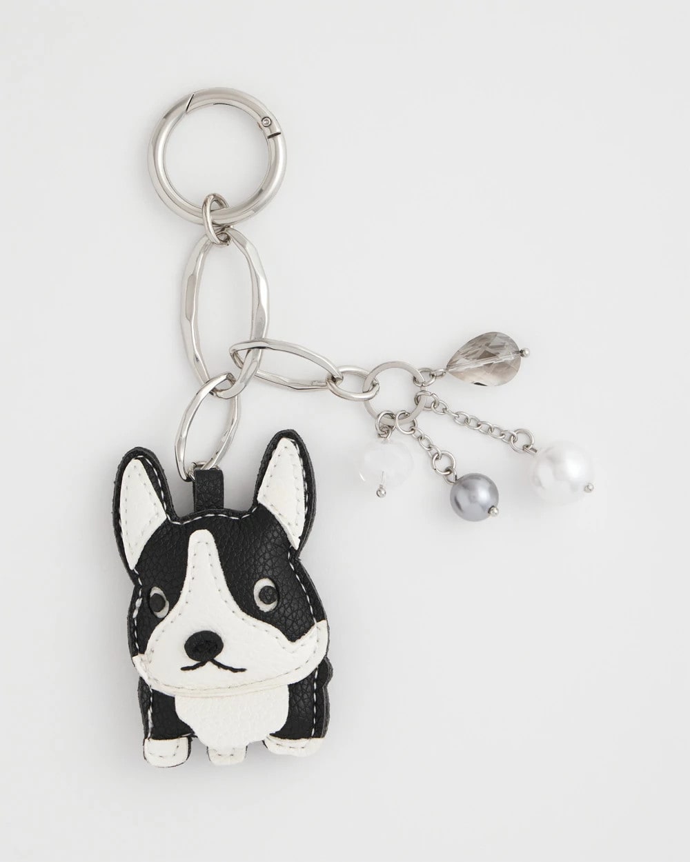 Black/White Frenchie Dog Bag Charm